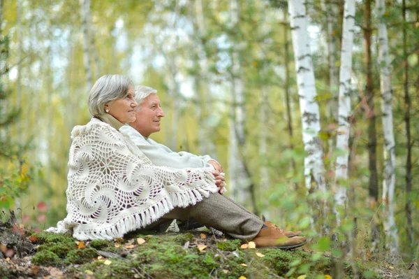 Couple aîné dans le parc — Photo