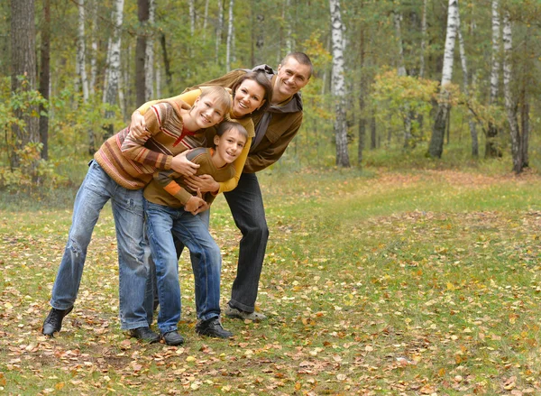 Familia celor patru în parc — Fotografie, imagine de stoc
