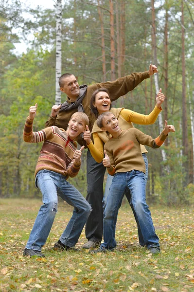 Família agradável de quatro — Fotografia de Stock