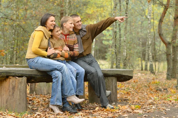 Familj av fyra plockning — Stockfoto