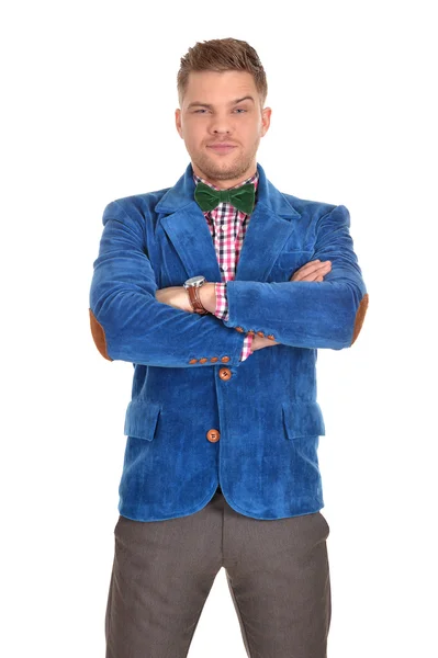 Young man in a blue jacket — Stock Photo, Image