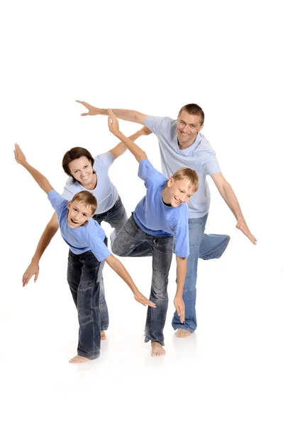 Retrato de una familia alegre — Foto de Stock