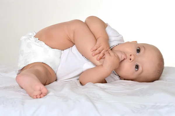 Glada lilla bebis — Stockfoto