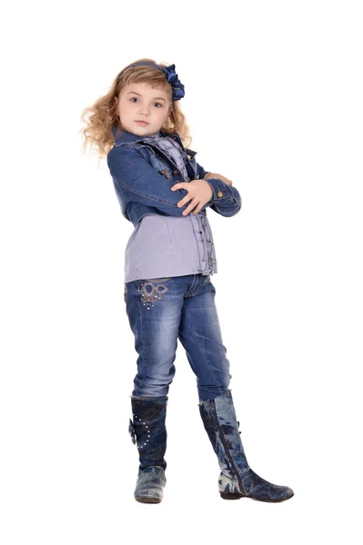 Portrait of a little curly girl — Stock Photo, Image