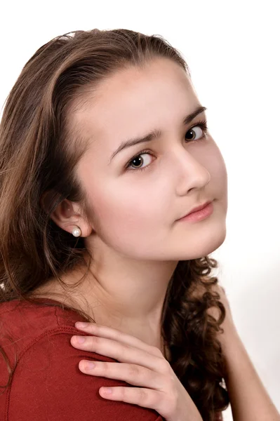 Portrait of a beautiful girl in dress — Stock Photo, Image