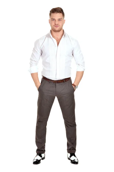 Young man in a light shirt — Stock Photo, Image