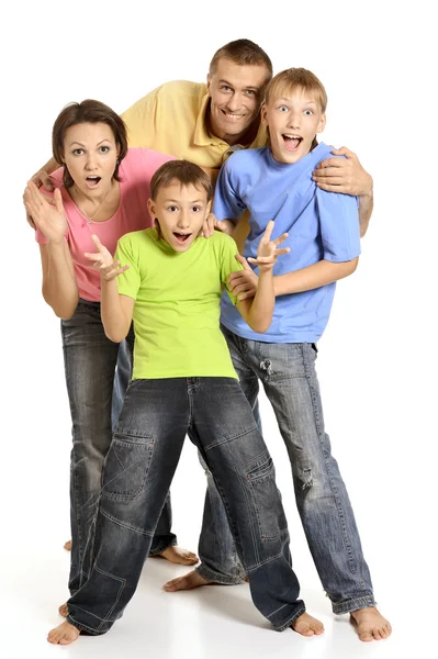 Cheerful family of four — Stock Photo, Image