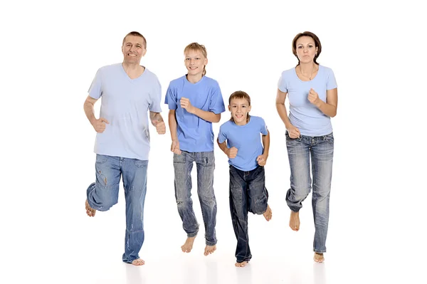 Fröhliche vierköpfige Familie — Stockfoto