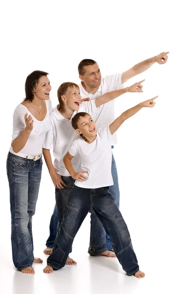 Veselá čtyřčlenná rodina — Stock fotografie
