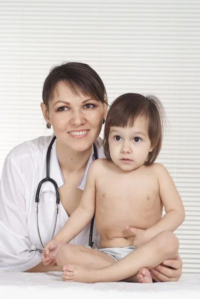 Doc with little gir — Stock Photo, Image