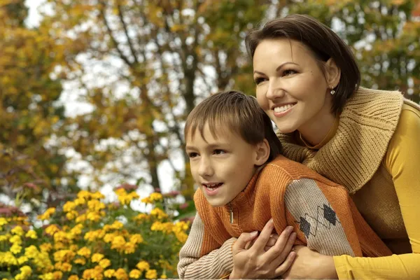 Portrait of a beautiful mother and child — Stock Photo, Image