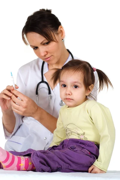 Little girl and pediatrist — Stock Photo, Image