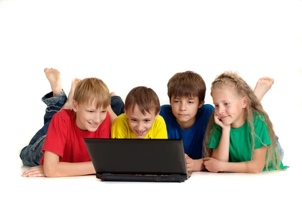 Beautiful children in bright T-shirt — Stock Photo, Image