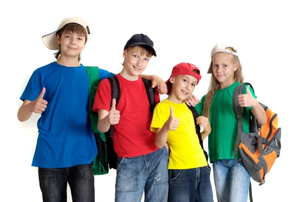 Attractive children in bright T-shirts — Stock Photo, Image