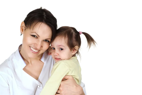 Niña y pediatra médico — Foto de Stock