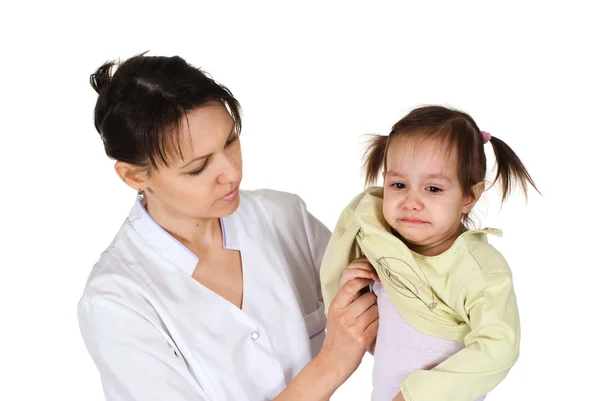 Pediatra com menina — Fotografia de Stock