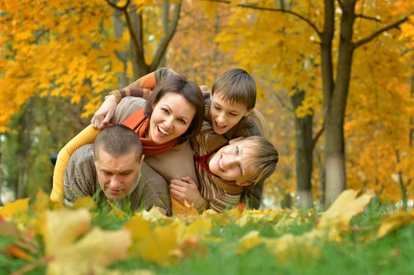 Glada lyckliga familjen — Stockfoto