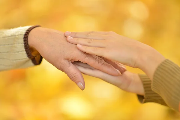 Hands against the fallen — Stock Photo, Image