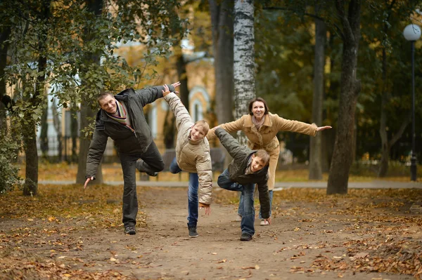 公園で 4 つの家族 — ストック写真
