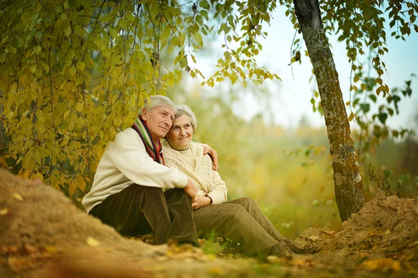 Casal de idosos na natureza — Fotografia de Stock