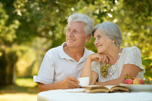 Äldre par i sommar — Stockfoto