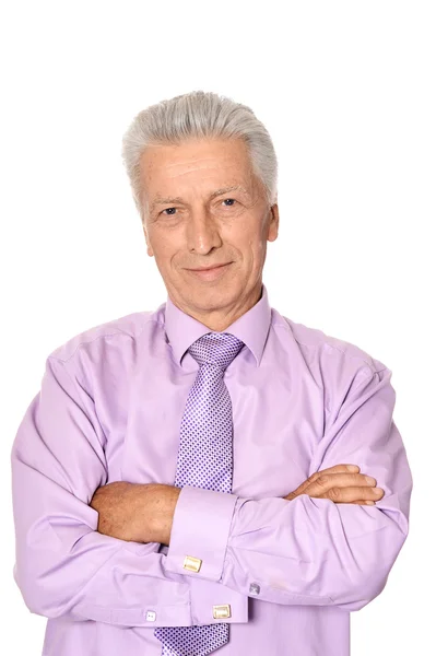 Imposing elderly man in shirt — Stock Photo, Image