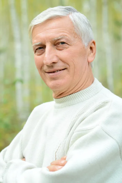 Old man at nature — Stock Photo, Image