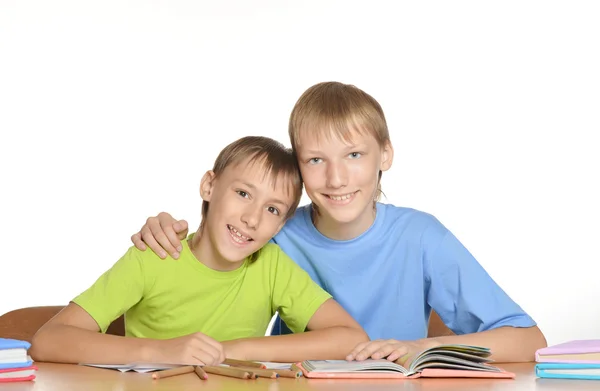 Retrato de un dibujo de dos chicos — Foto de Stock