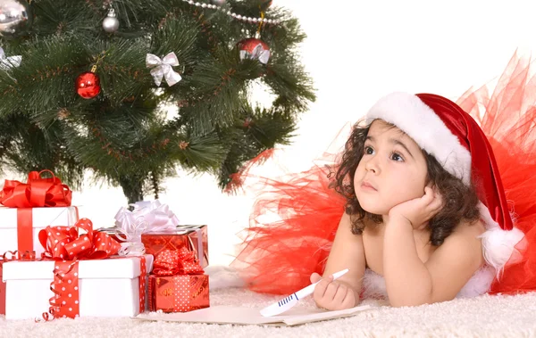 Little girl celebrating Christmas — Stock Photo, Image