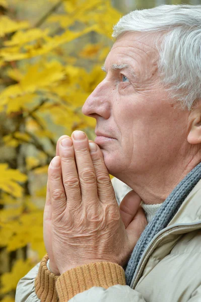 Thinking senior man — Stock Photo, Image