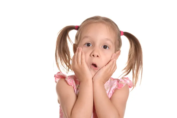 Little girl in a pink dress — Stock Photo, Image