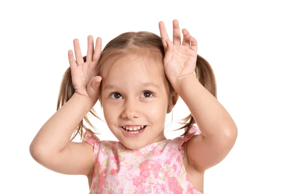 Niña en un vestido rosa —  Fotos de Stock