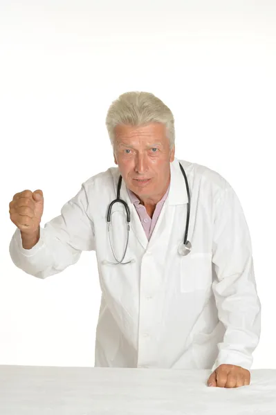 Arg äldre läkare — Stockfoto