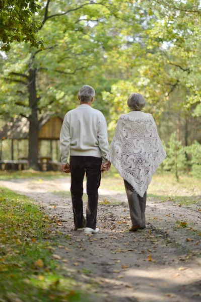 Gammalt par på park — Stockfoto