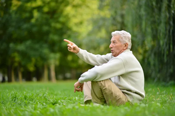 Uomo anziano nel parco — Foto Stock