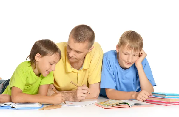 Familjen ritning tillsammans — Stockfoto