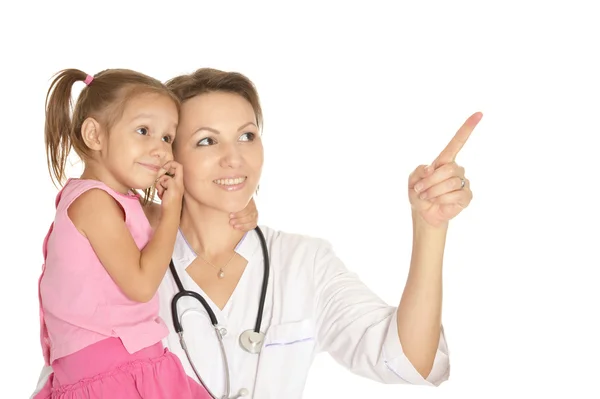 Liten flicka besöka barnläkare — Stockfoto