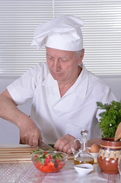 Oudere man chef-kok — Stockfoto