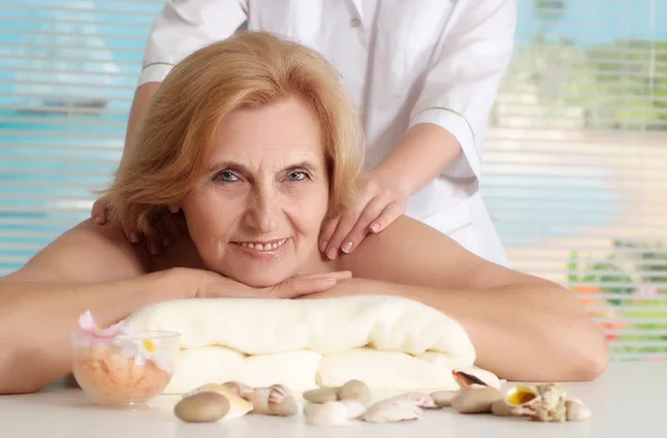 Frolicsome woman at the resort — Stock Photo, Image