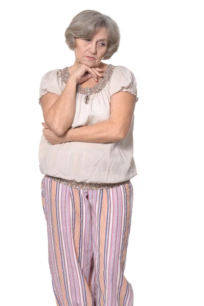 Sad elderly woman portrait — Stock Photo, Image