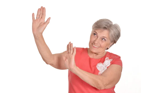 Frau im roten Kleid — Stockfoto