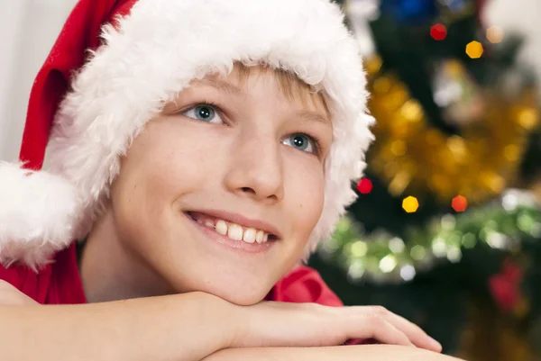 Happy kid firar jul — Stockfoto