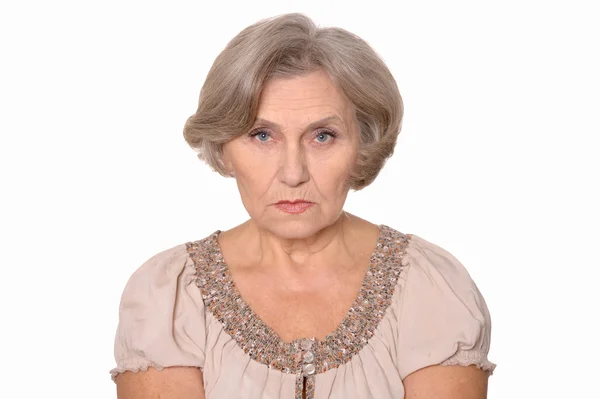 Triste donna anziana ritratto — Foto Stock