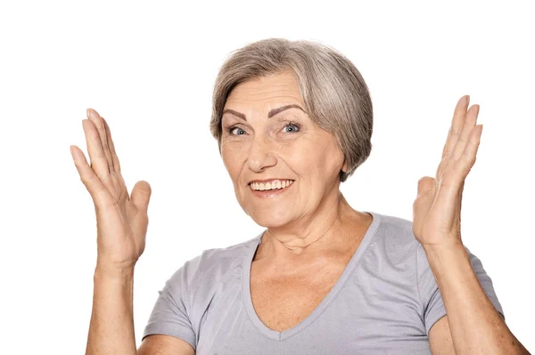 Emotional elderly woman — Stock Photo, Image