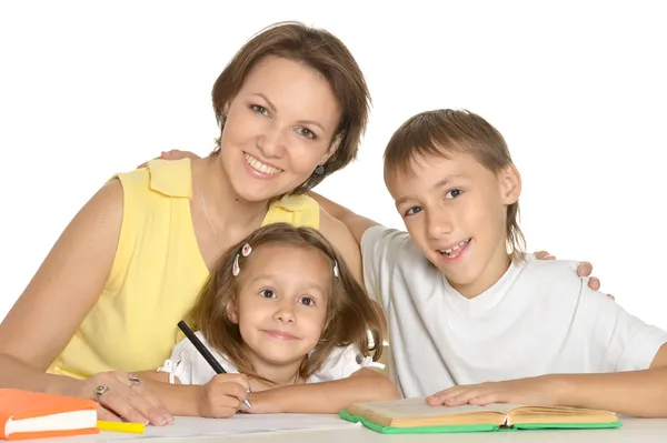 Mother helping her kids — Stock Photo, Image