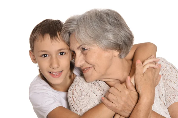 Jeune garçon et sa grand-mère — Photo