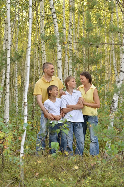 Familia feliz en el parque de verano — Foto de Stock