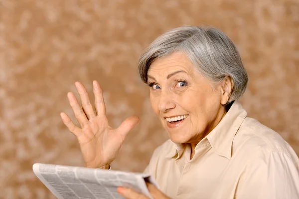 Happily surprised woman — Stock Photo, Image