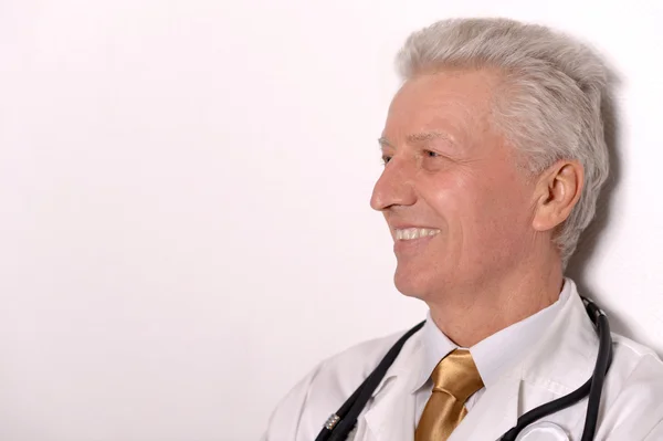 Serious doc in a white coat — Stock Photo, Image