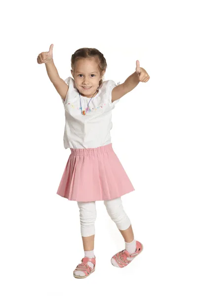 Little girl in a pink dress — Stock Photo, Image